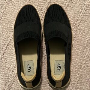 UGG Black Knit Slip-On Loafers